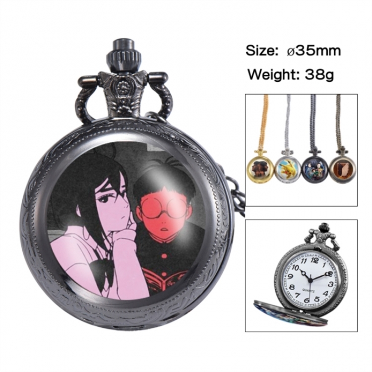 DANDADAN Anime peripheral European and American retro flip pocket watch 35mm