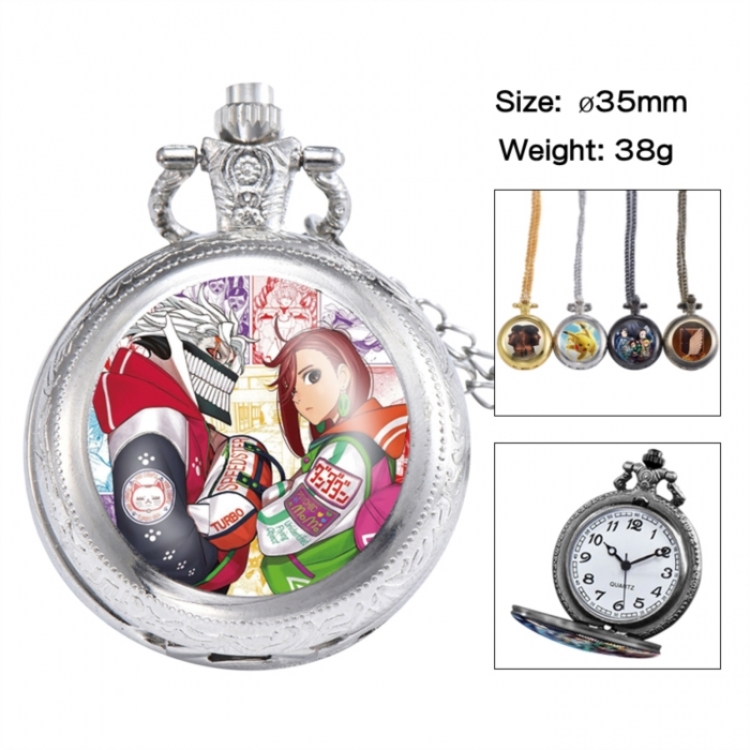 DANDADAN Anime peripheral European and American retro flip pocket watch 35mm