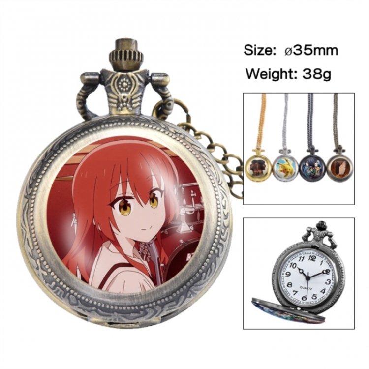 BOCCHI THE ROCK! Anime peripheral European and American retro flip pocket watch 35mm
