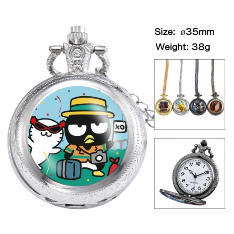BAD BADTZ-MARU  Anime peripheral European and American retro flip pocket watch 35mm