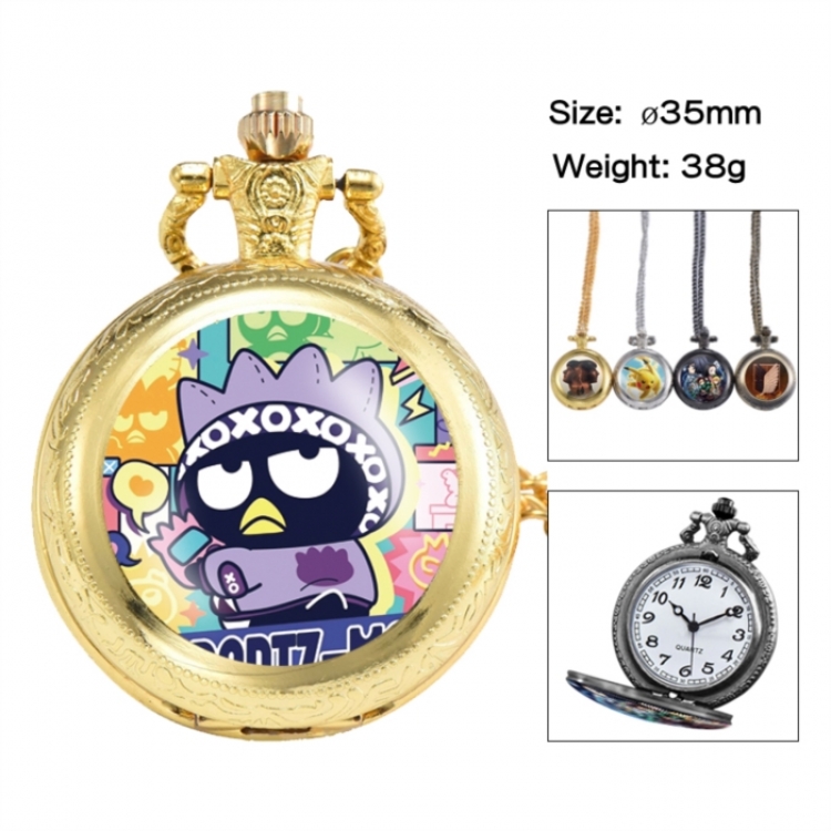 BAD BADTZ-MARU  Anime peripheral European and American retro flip pocket watch 35mm