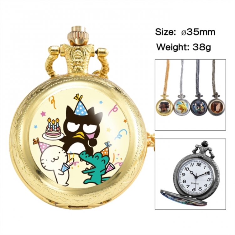 BAD BADTZ-MARU  Anime peripheral European and American retro flip pocket watch 35mm