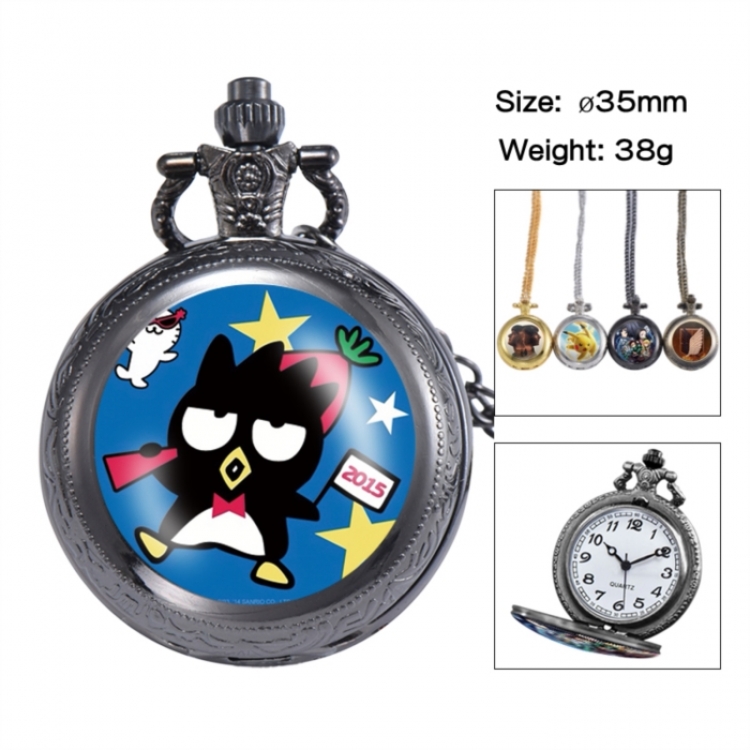 BAD BADTZ-MARU  Anime peripheral European and American retro flip pocket watch 35mm
