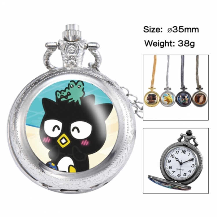 BAD BADTZ-MARU  Anime peripheral European and American retro flip pocket watch 35mm