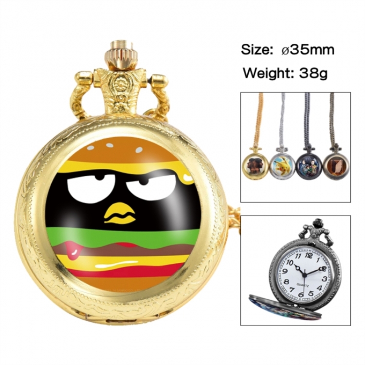 BAD BADTZ-MARU  Anime peripheral European and American retro flip pocket watch 35mm