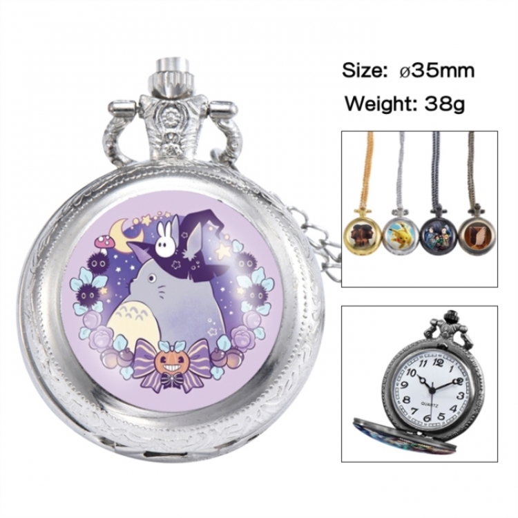 TOTORO Anime peripheral European and American retro flip pocket watch 35mm