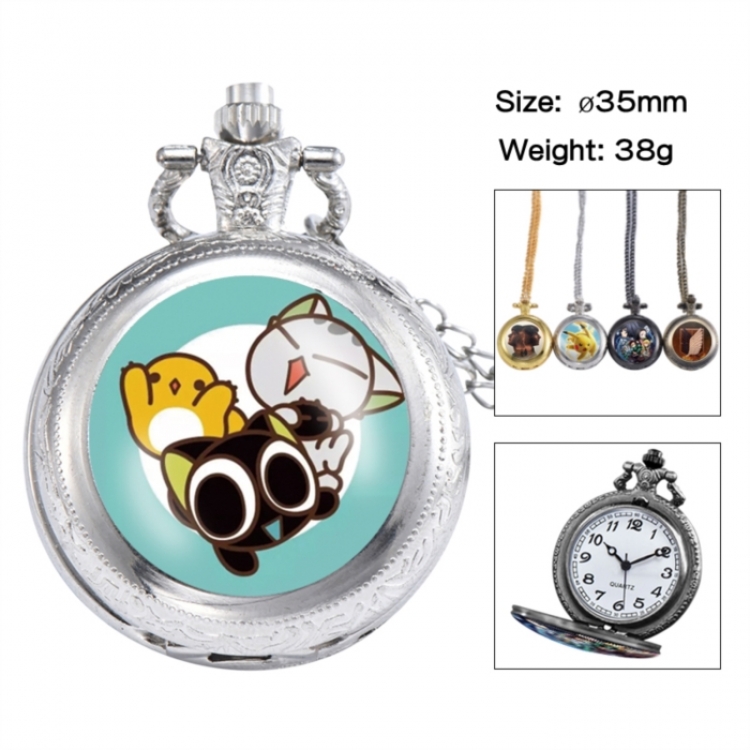 The Legend of Hei Anime peripheral European and American retro flip pocket watch 35mm