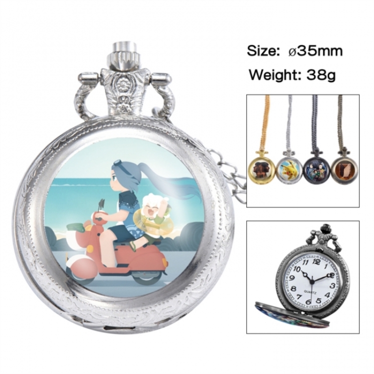 The Legend of Hei Anime peripheral European and American retro flip pocket watch 35mm