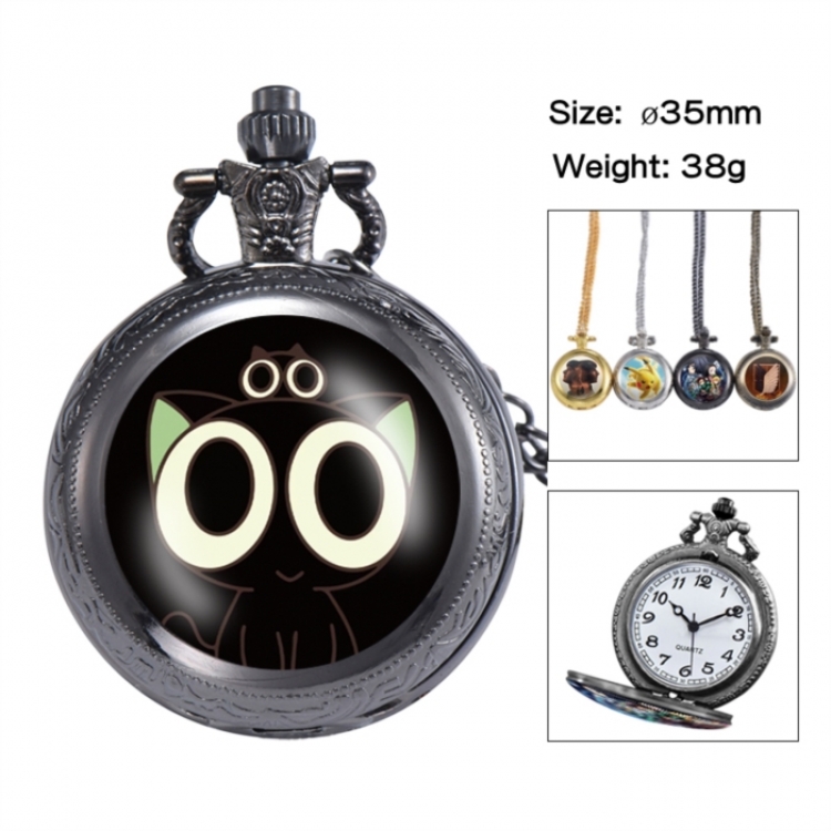 The Legend of Hei Anime peripheral European and American retro flip pocket watch 35mm