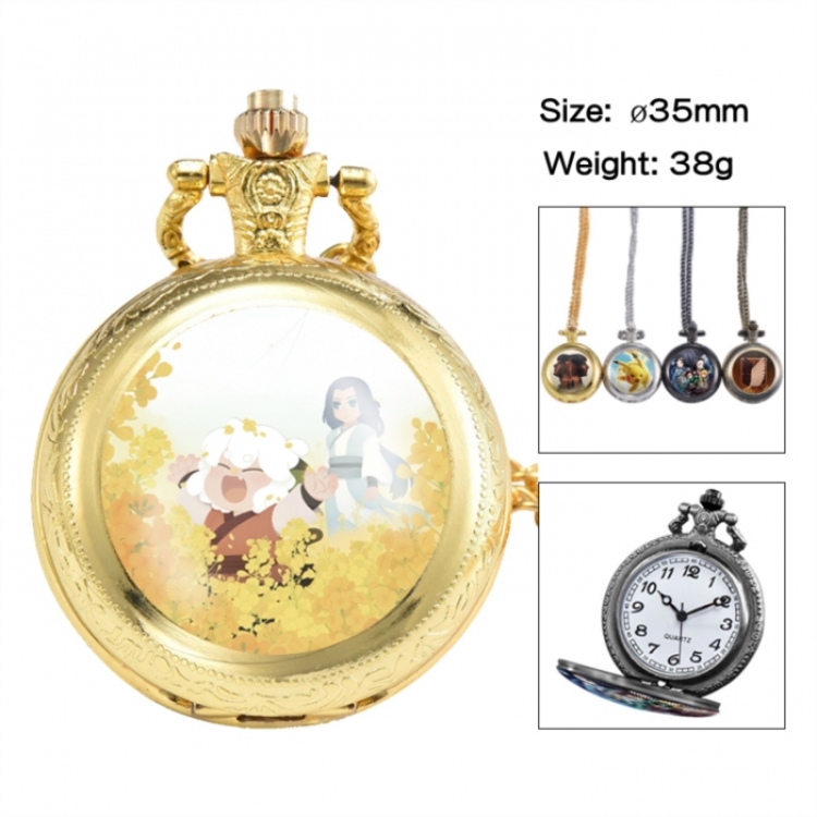 The Legend of Hei Anime peripheral European and American retro flip pocket watch 35mm