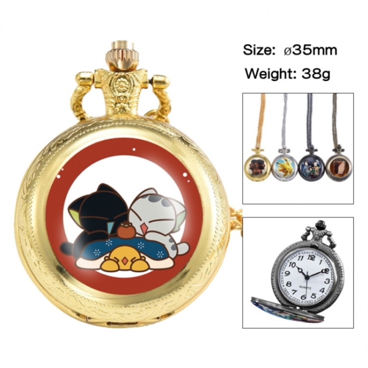 The Legend of Hei Anime peripheral European and American retro flip pocket watch 35mm