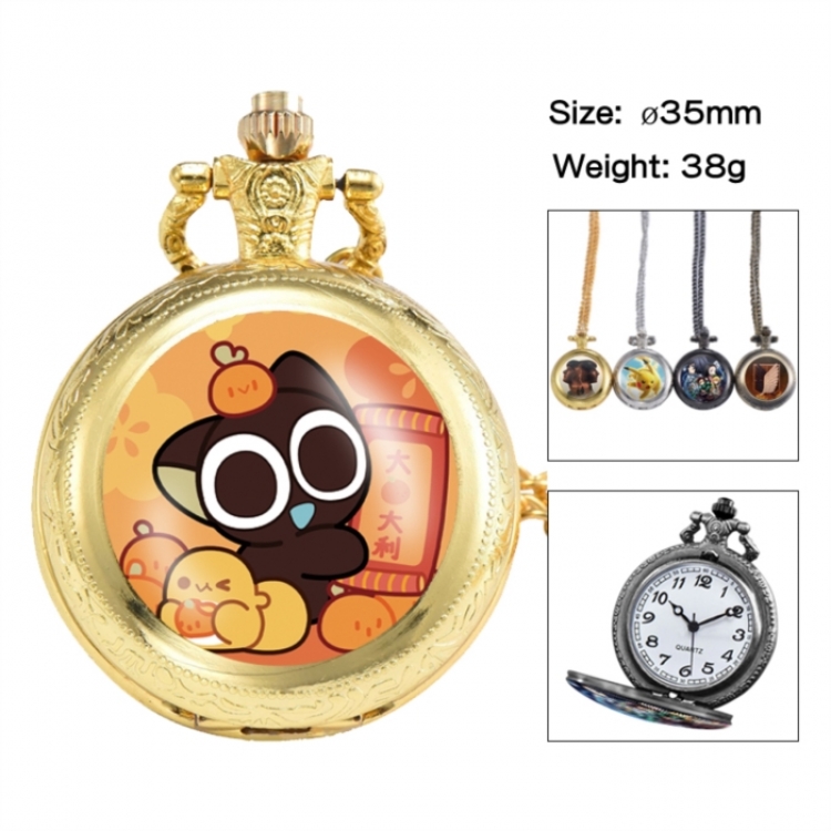 The Legend of Hei Anime peripheral European and American retro flip pocket watch 35mm
