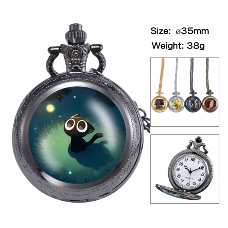 The Legend of Hei Anime peripheral European and American retro flip pocket watch 35mm