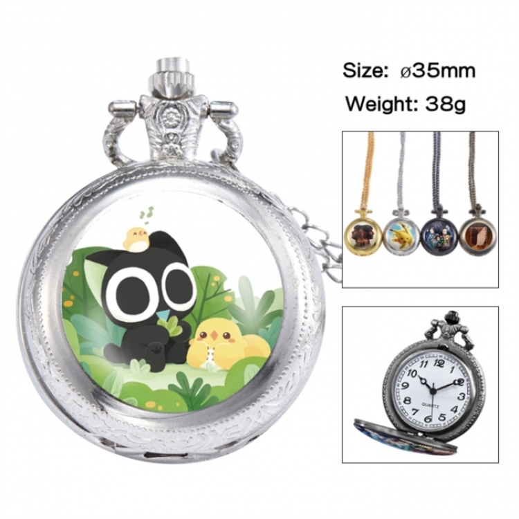 The Legend of Hei Anime peripheral European and American retro flip pocket watch 35mm