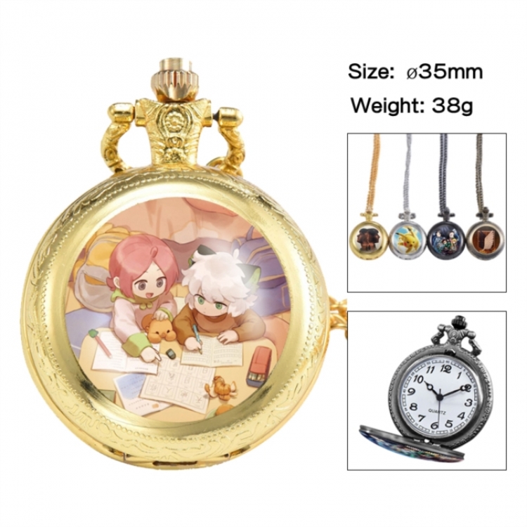 The Legend of Hei Anime peripheral European and American retro flip pocket watch 35mm