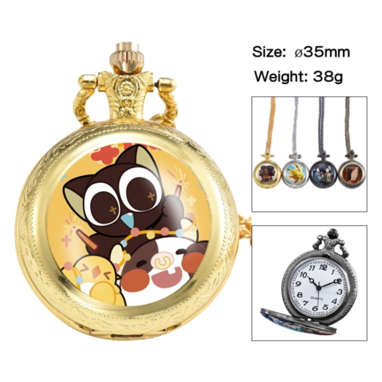 The Legend of Hei Anime peripheral European and American retro flip pocket watch 35mm