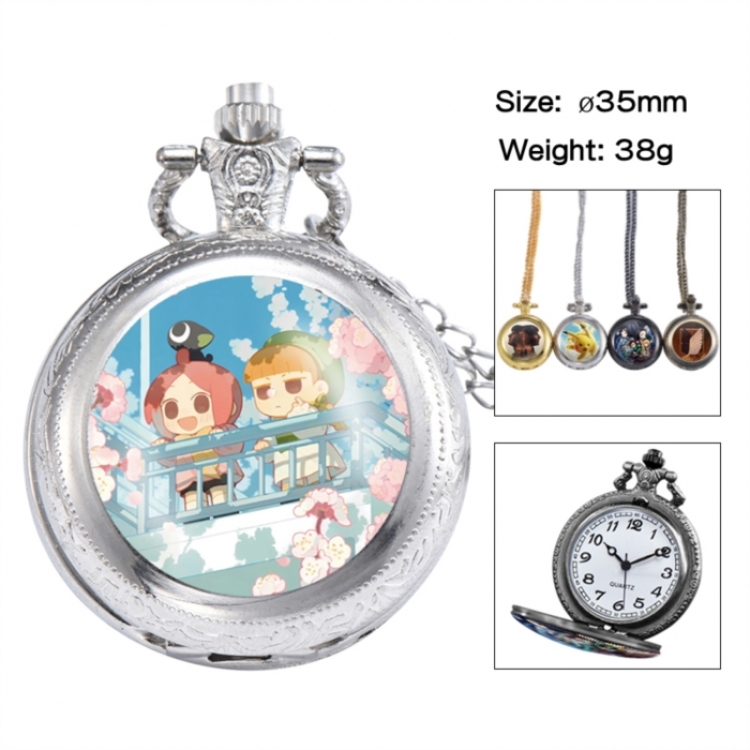The Legend of Hei Anime peripheral European and American retro flip pocket watch 35mm