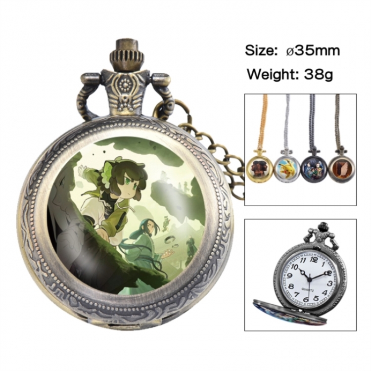 The Legend of Hei Anime peripheral European and American retro flip pocket watch 35mm