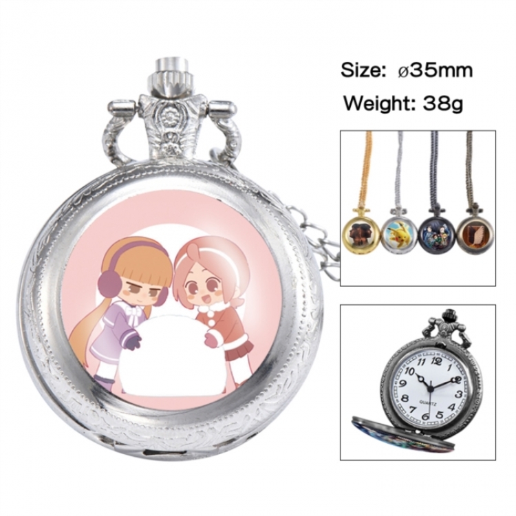 The Legend of Hei Anime peripheral European and American retro flip pocket watch 35mm