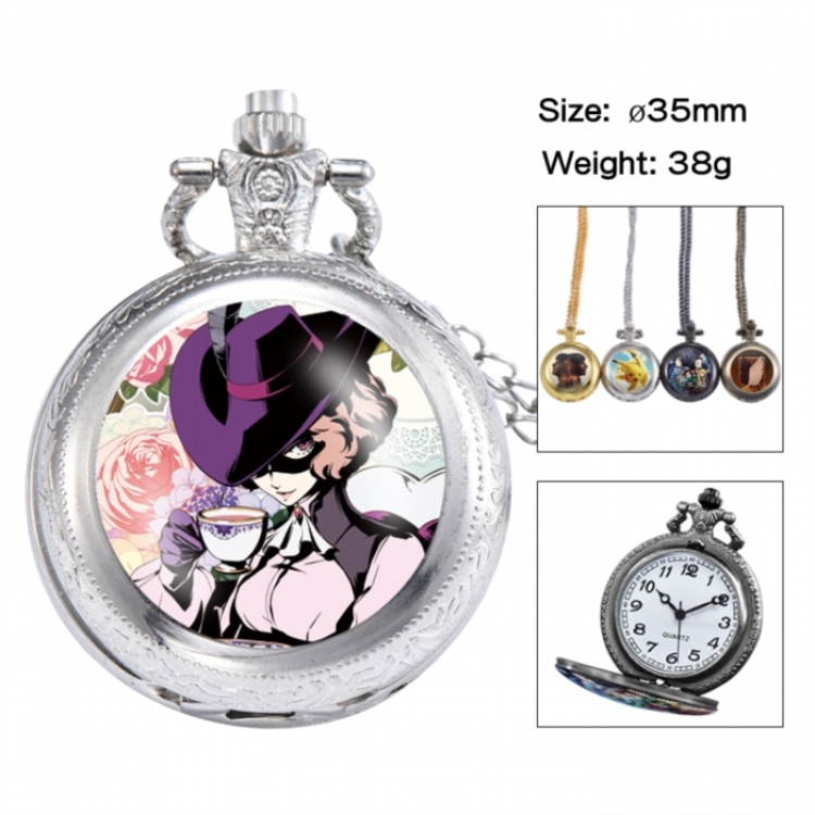 Megami Ibunroku Persona Anime peripheral European and American retro flip pocket watch 35mm