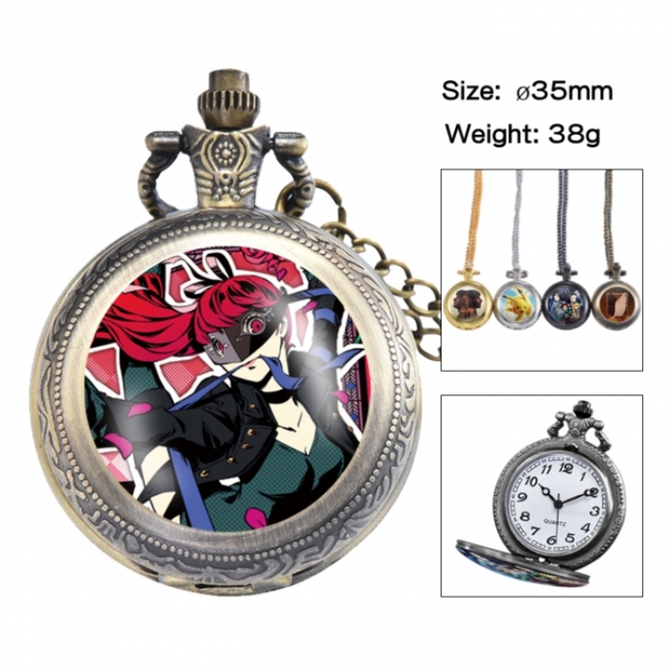 Megami Ibunroku Persona Anime peripheral European and American retro flip pocket watch 35mm
