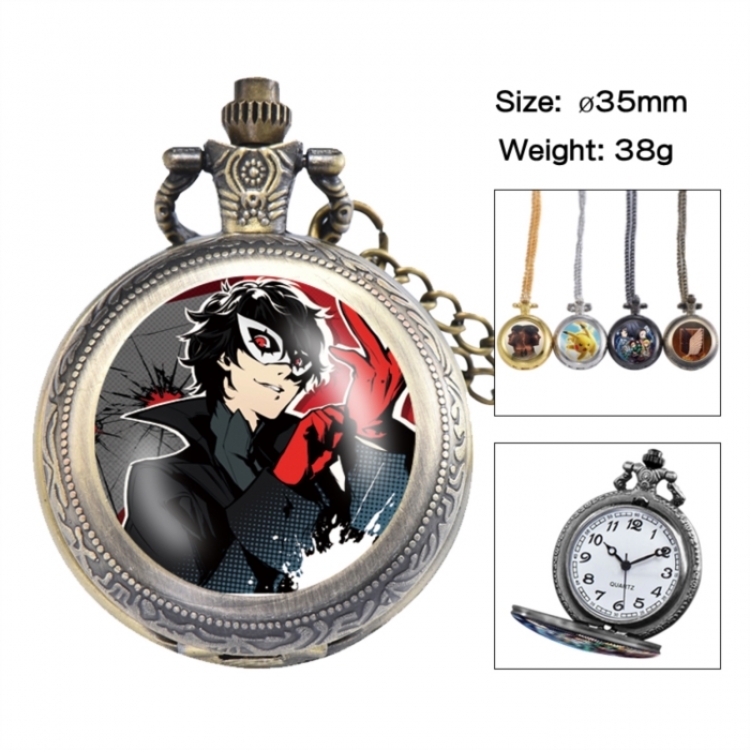 Megami Ibunroku Persona Anime peripheral European and American retro flip pocket watch 35mm