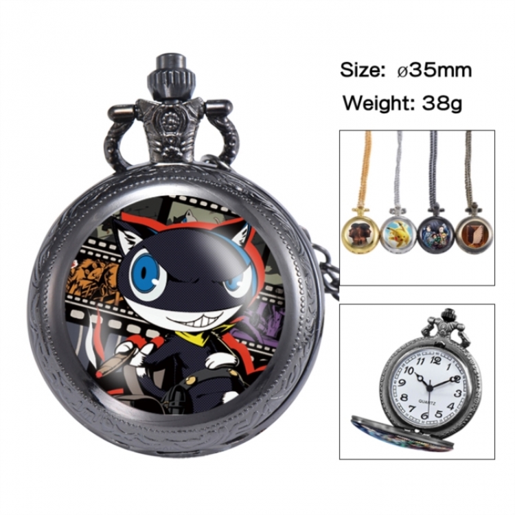 Megami Ibunroku Persona Anime peripheral European and American retro flip pocket watch 35mm