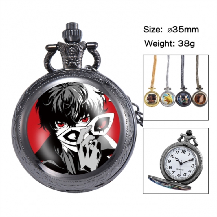 Megami Ibunroku Persona Anime peripheral European and American retro flip pocket watch 35mm