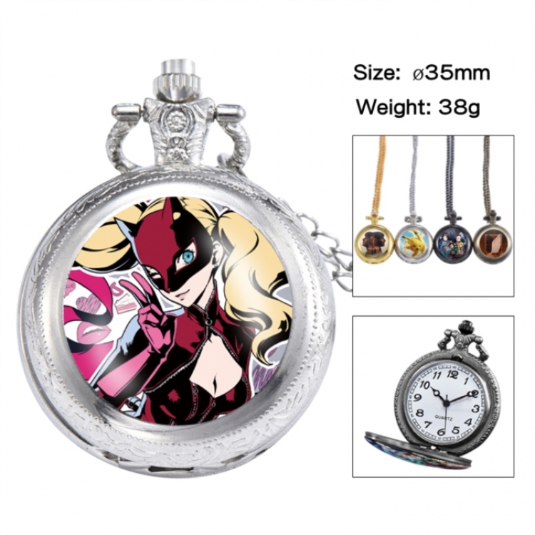 Megami Ibunroku Persona Anime peripheral European and American retro flip pocket watch 35mm
