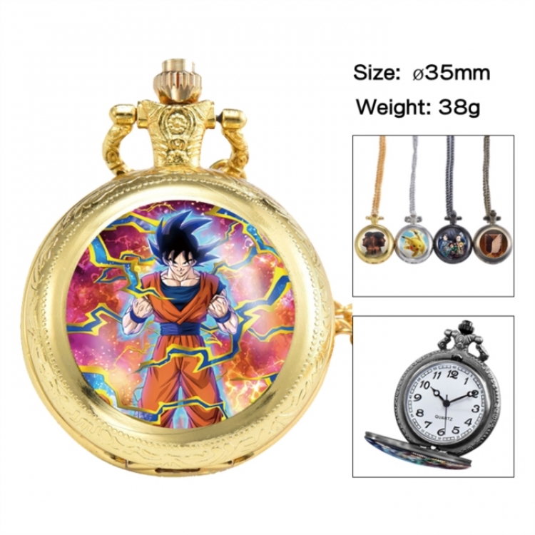 DRAGON BALL Anime peripheral European and American retro flip pocket watch 35mm