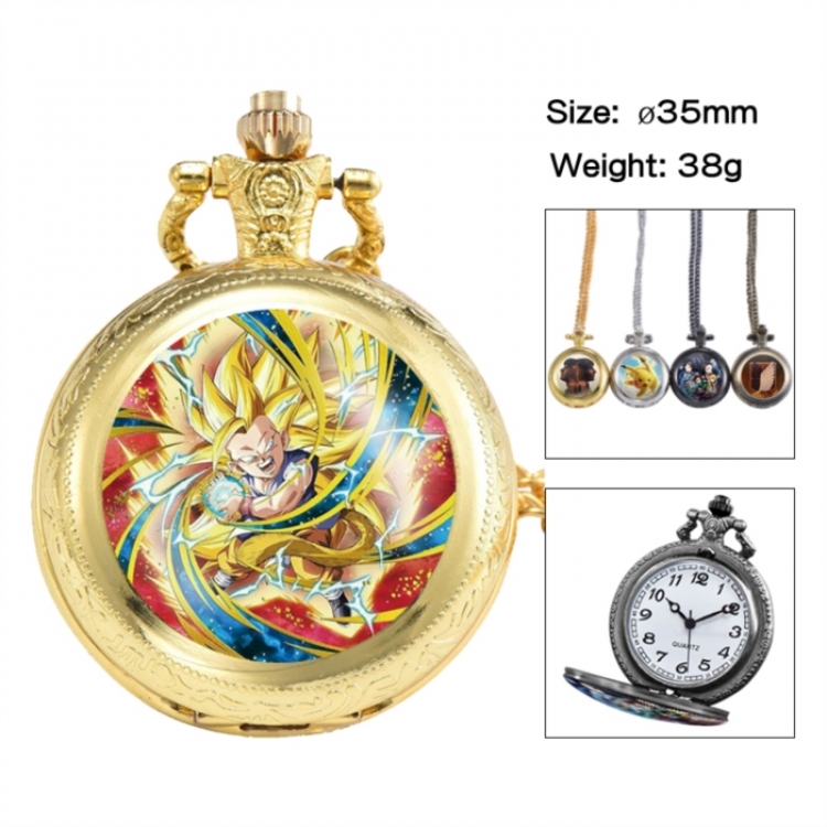 DRAGON BALL Anime peripheral European and American retro flip pocket watch 35mm