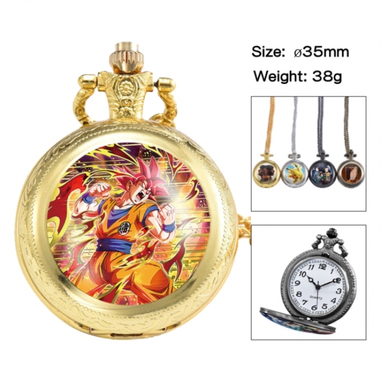 DRAGON BALL Anime peripheral European and American retro flip pocket watch 35mm