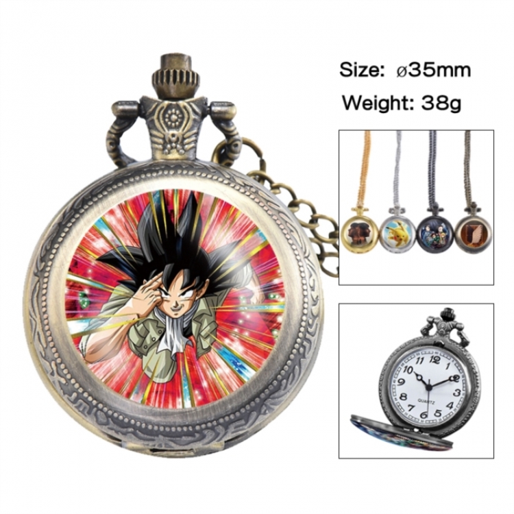 DRAGON BALL Anime peripheral European and American retro flip pocket watch 35mm