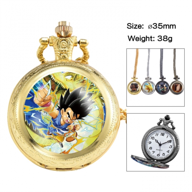 DRAGON BALL Anime peripheral European and American retro flip pocket watch 35mm