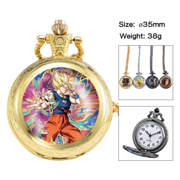 DRAGON BALL Anime peripheral European and American retro flip pocket watch 35mm