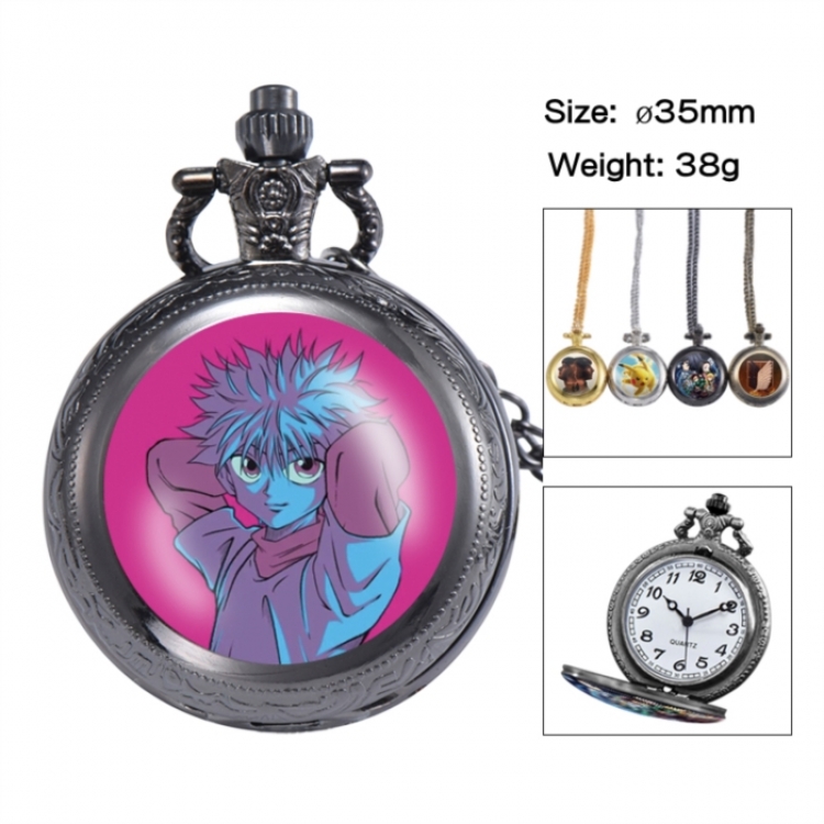 HunterXHunter Anime peripheral European and American retro flip pocket watch 35mm