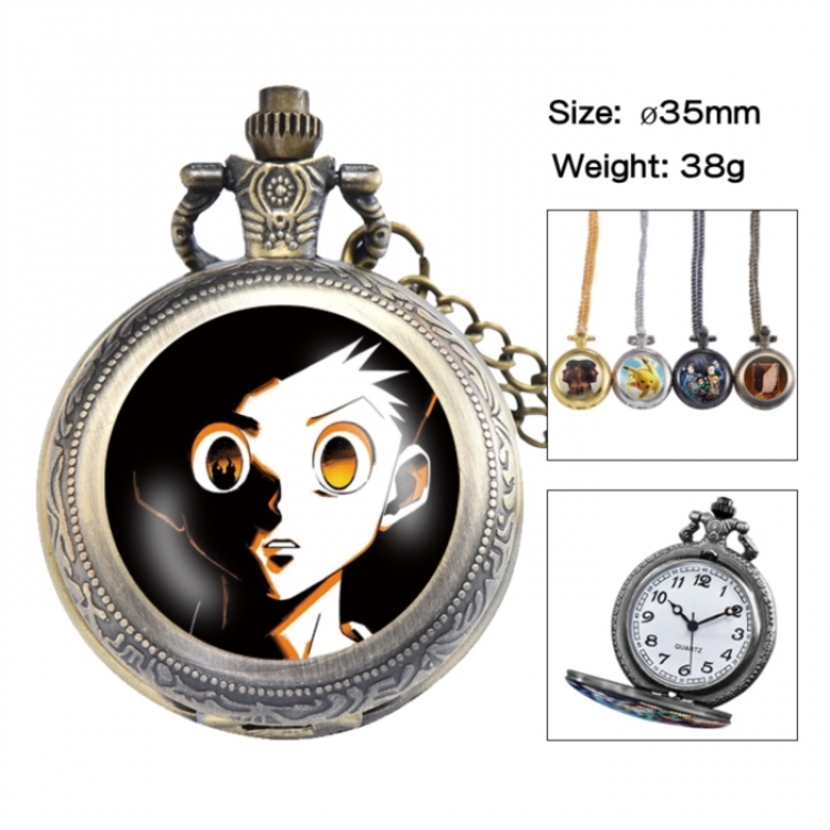 HunterXHunter Anime peripheral European and American retro flip pocket watch 35mm