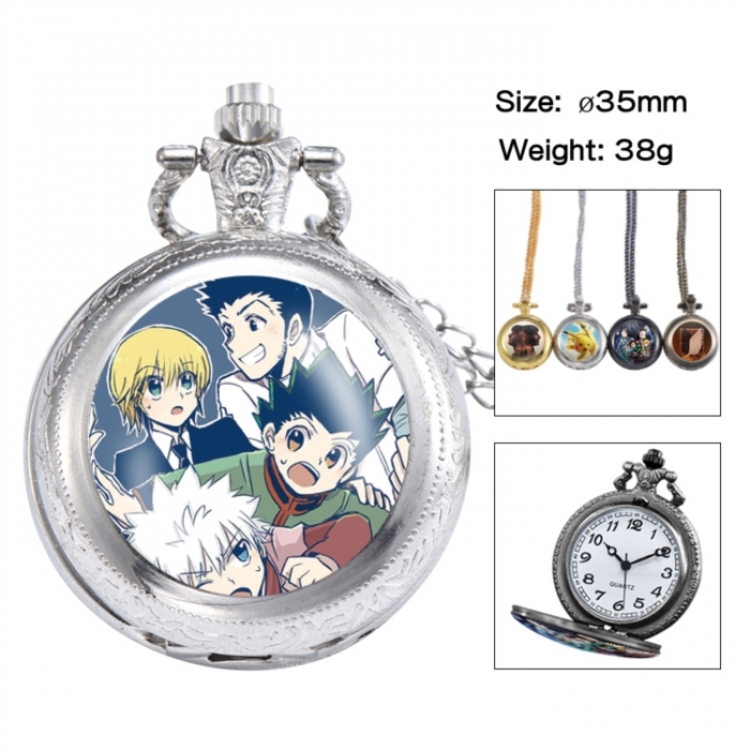 HunterXHunter Anime peripheral European and American retro flip pocket watch 35mm
