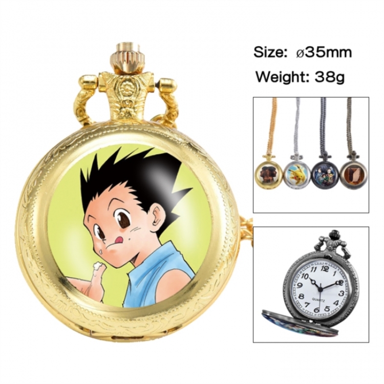 HunterXHunter Anime peripheral European and American retro flip pocket watch 35mm