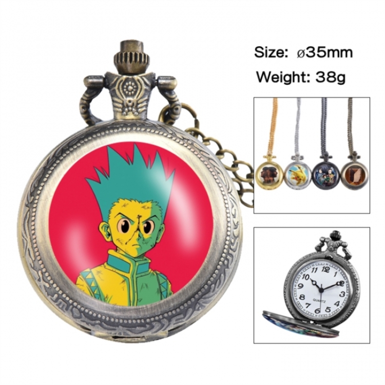 HunterXHunter Anime peripheral European and American retro flip pocket watch 35mm