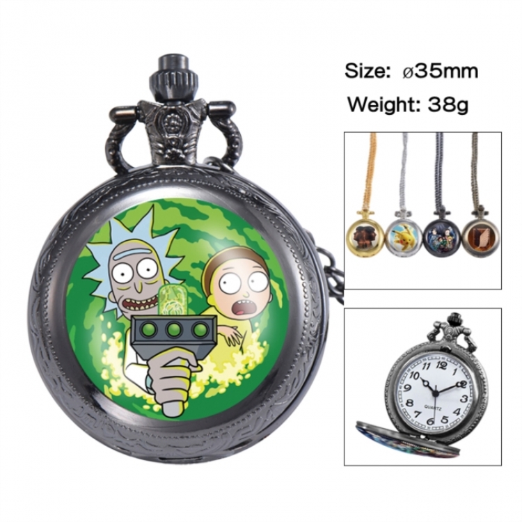 Rick and Morty Anime peripheral European and American retro flip pocket watch 35mm