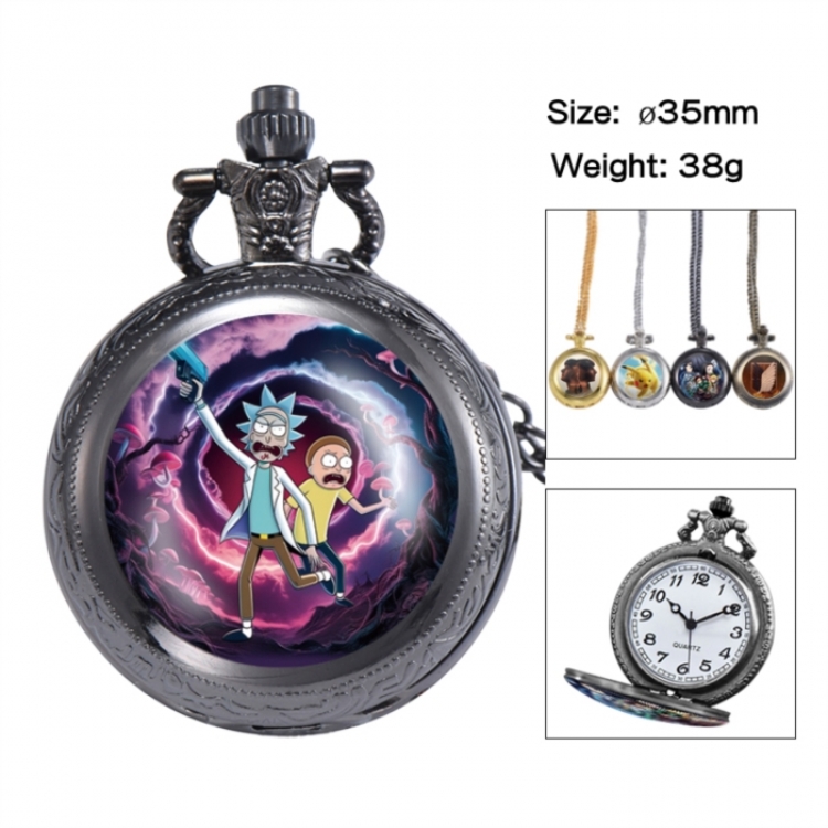 Rick and Morty Anime peripheral European and American retro flip pocket watch 35mm