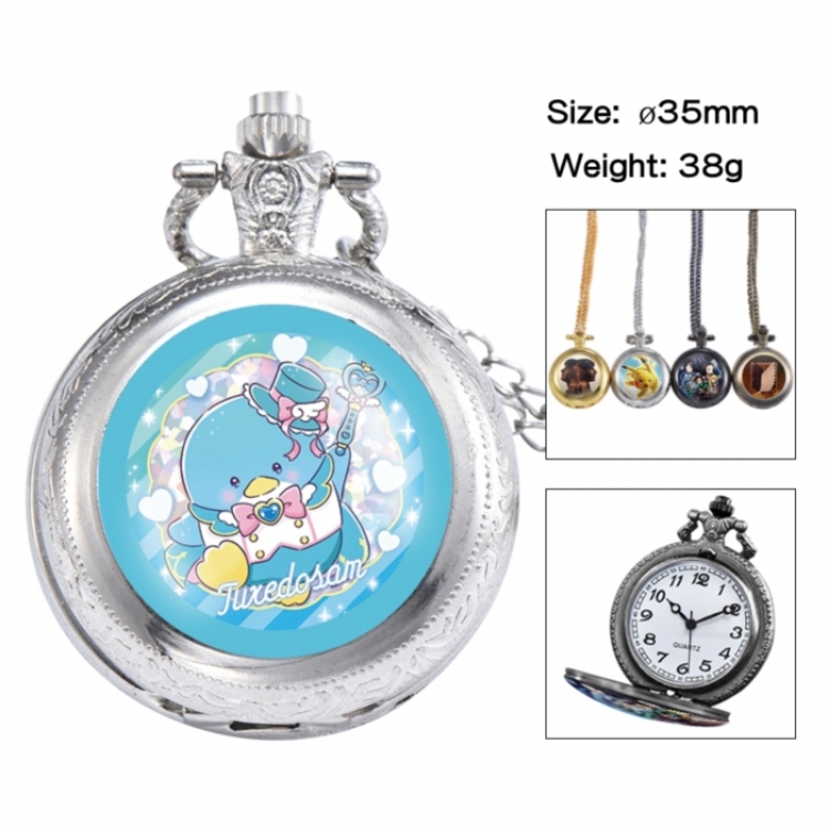 Sanrio Anime peripheral European and American retro flip pocket watch 35mm