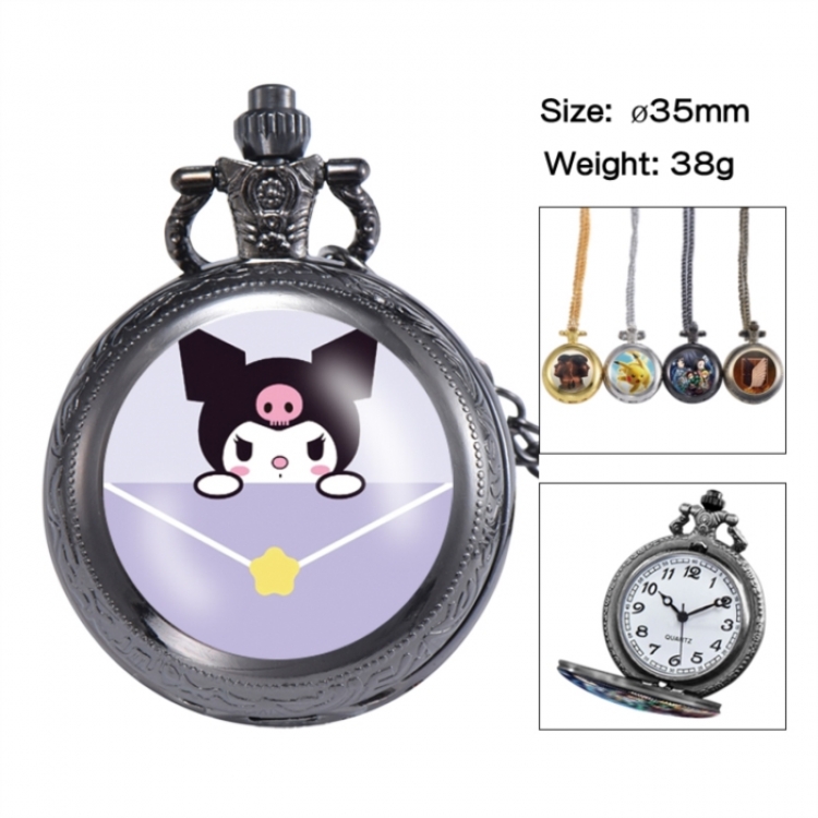 Sanrio Anime peripheral European and American retro flip pocket watch 35mm
