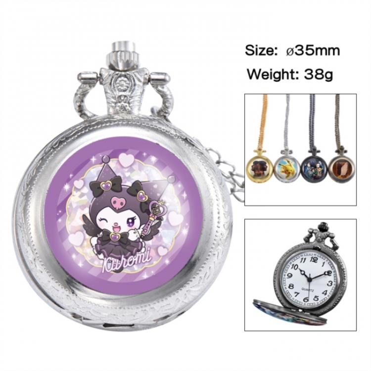 Sanrio Anime peripheral European and American retro flip pocket watch 35mm