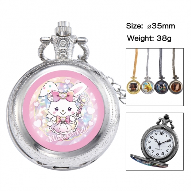 Sanrio Anime peripheral European and American retro flip pocket watch 35mm