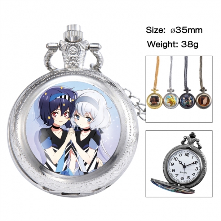 ZombieLandSaga Anime peripheral European and American retro flip pocket watch 35mm