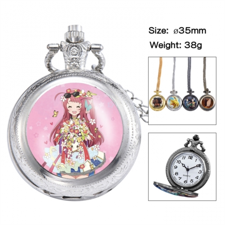 ZombieLandSaga Anime peripheral European and American retro flip pocket watch 35mm