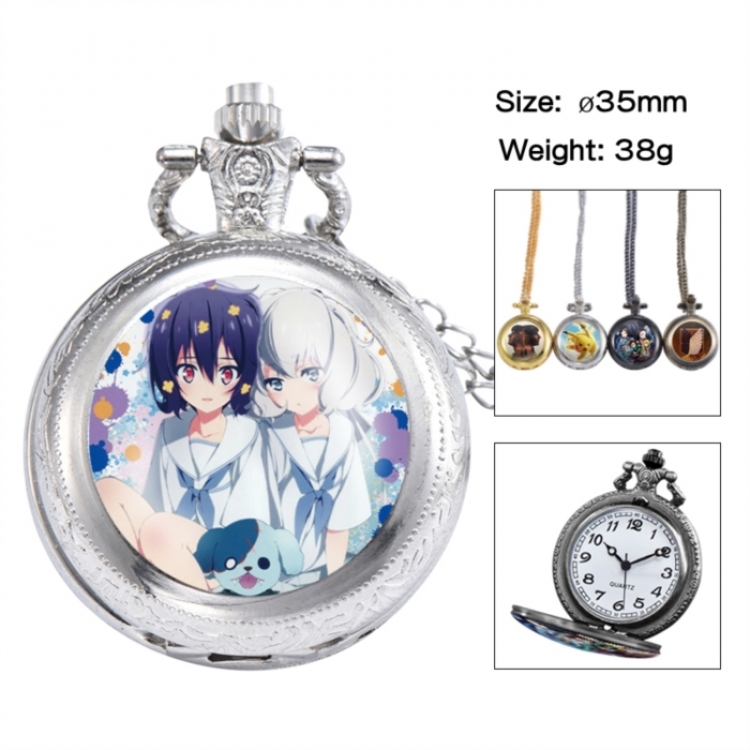 ZombieLandSaga Anime peripheral European and American retro flip pocket watch 35mm