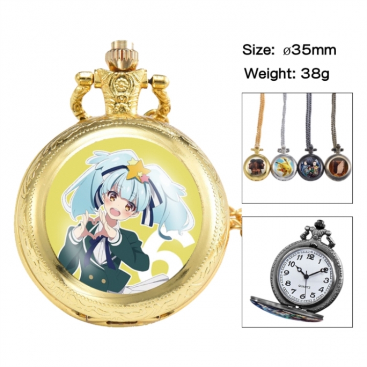 ZombieLandSaga Anime peripheral European and American retro flip pocket watch 35mm
